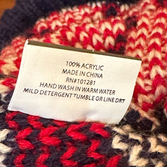 🌟2xHP🌟NWOT Strars & Stripes Red, White & Blue Acrylic Extra Large Pom Hat Unisex - Picture 8 of 8